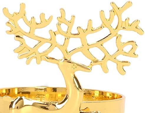 Salvetinski prstenovi set od 10, zlatni i klizni legurni jeleni prsten za prstenje, ukrasni