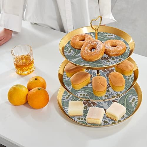 Cvjetni uzorak troslojni stalak za torte voćna ploča za deserte kolači bomboni voće stalak za bife za svadbeni