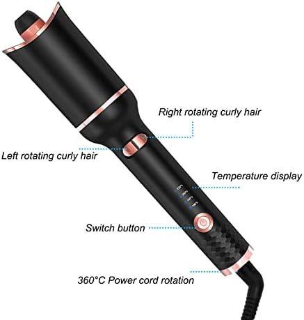 Menqang Curler, kovrčavo željezo 1 inčni LCD podesiv 4 temperature i 3 tajmer automatski kosu za kosu prijenosni električni štapić za kovrčanje za dugu / kratku kosu