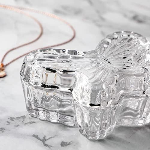 1500 C stolna prozirna Kristalna prekrivena leptir kutija Set od 2 poslužavnika za nakit za djevojčice,