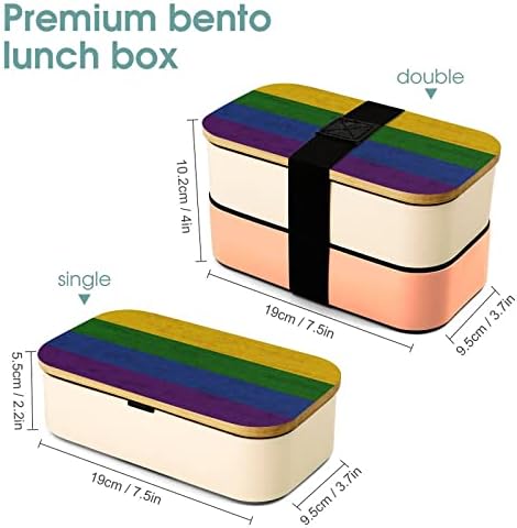 LGBT PIND zastava Bento ručak kutija bez curenja Bento kutija za hranu sa 2 pretinca za izletište za rad