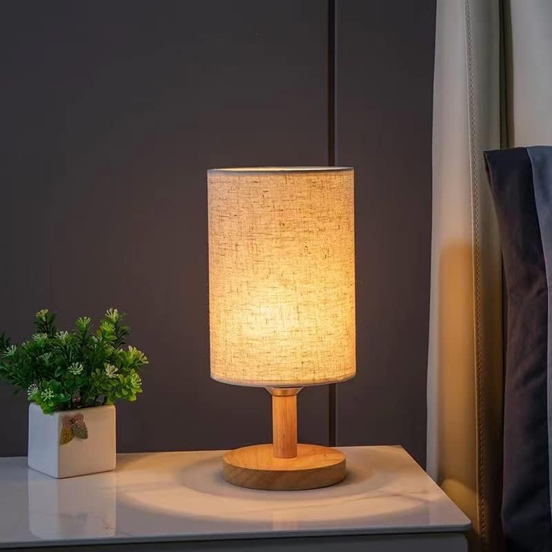 Noćni ormarić lampa, mala stolna lampa, spavaća lampa sa 3 temperature boje drvena noćna lampa, male