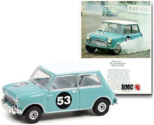 1967 Morris S 53 Baby Blue w / White Top tamo ide Gospođa Armstrong da isporuči Baby Vintage ad Cars 1/64