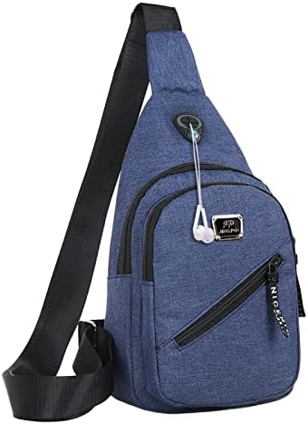 Wmqpnns kosilice za rezanje za žene Muškarci ramena ruksaka grudi Crossbody Daypack sa USB kablom za