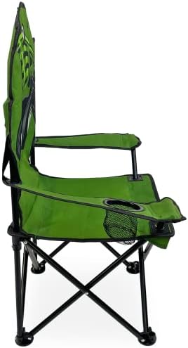 Crna Sierra Big Green Junior Quad Stolica Dječja sklopiva kamp stolica sa držačem za čaša Sklopivi