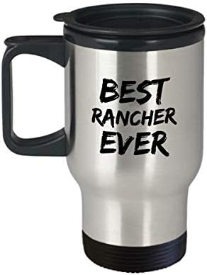 Rancher Travel Mug Ranch Vlasnik Najbolji ikad smiješni poklon za kolege Novost Gag Automobili Kafe čaj za čaj 14oz nehrđajući čelik