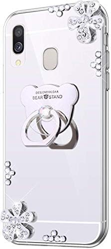LEECOCO Samsung Galaxy A70 Case Glitter Crystal Bear Mirror Makeup Silicon TPU futrola od meke gume