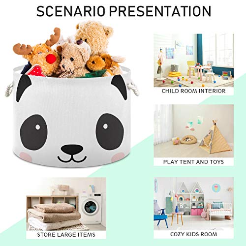 Panda slatka igračka koči okrugla platno Organizator Košarica Skladište kante Vodootporno za djecu Spavaća soba
