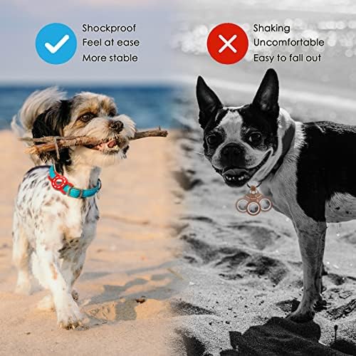 Amaessom Airtag Holder ovratnika (4 paket) Zaštitna kolica za pse za ovratnik za pse, anti-izgubljena zračna