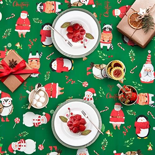 Vertkrea Božićna stolnjak, Xmas Themed Reindeer Santa Ispis stol za stol, vodootporni poklopac tablice