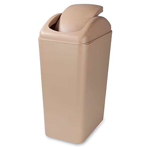 ABuff mala kanta za smeće sa poklopcem, 12 litara/3 galona mala smeđa plastična kanta za smeće kanta za smeće sa poklopcem za kancelariju, spavaću sobu, kupatilo