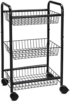 ZLXDP 3-slojna kuhinjska kolica na točkovima sa ručkom kolica za kuhinjski ormar za kupatilo bijela crna