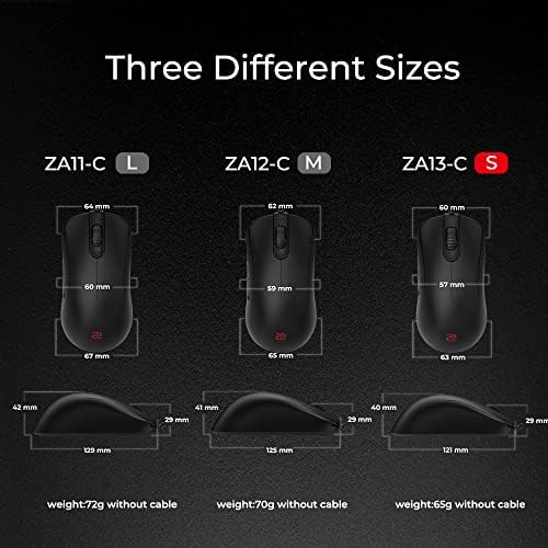 BenQ Zowie ZA13-C Symmetrical Gaming Mouse | Profesionalni eSports performanse | Bez vozača | Paracord