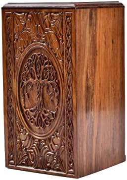 Tamanna Rosewood urn za ljudski pepeo - Drvena kutija za život - personalizirana urna kremacije za pepeo