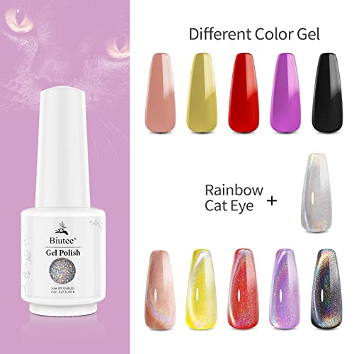 Seisso Cat Eye Gel lak za nokte, 9D holografski lak za nokte za mačke, magnetni lak za nokte Galaktički efekat upijajte UV Gel lak Art lak 2 * 8ml / 0.27 fl oz
