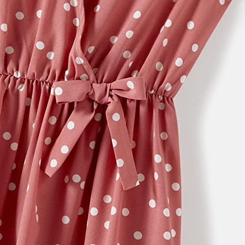IFFEI mama i ja oblačimo odjeću porodične odgovarajuće tačke roze Ruffle flutter-rukav haljina za majku