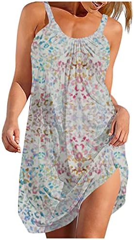 Ženska Modna Haljina Na Plaži Bez Rukava Seksi Udobne Ljetne Haljine Suspender Slatka Print Labava
