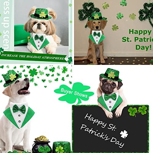 Dnevni kostim sv. Patrickov kostim Bandana ovratnik i kućni ljubimac TOP šešir Green Dog luk kravata svečana tux odjeća sa D-prstenom Irca Tuxedo St Patrick kostim za pse