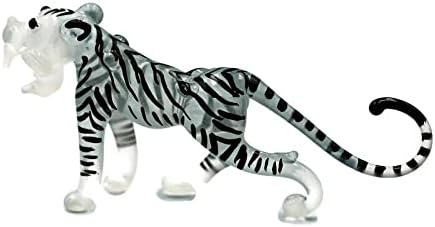 1ShopForyou GTUG04s Glass White Tiger M Mini staklena životinja figurica Farma minijaturna ručna umjetnost