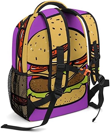 Brza hrana Burger Veliki ruksak kapaciteta Smiješan tiskani grafički 16in za školsku putovanja