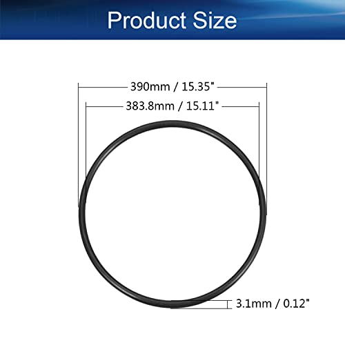 Bettomshin 10pcs nitril gumeni O-prstenovi, 390mm od 383,8 mm ID 3,1 mm Širina, metrička buna-nitrilna brtvljenje za brtvljenje za brtvu za preklapanje