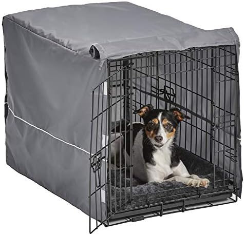Komplet sanduka za pse Novog svijeta s dvostrukim vratima uključuje jedan sanduk s dva vrata, odgovarajući sivi