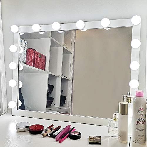 SICCOO Vanity svjetla za ogledalo, RGB šareno DIY holivudsko Osvijetljeno ogledalo za šminkanje zatamnjena svjetla, 14 sijalica, RGB