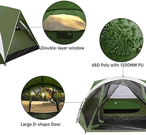Coastrail na otvorenom 6 osoba kampiranje kupola šator sa velikim ekranom i uklonjivim kišom,