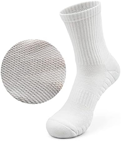 Uneedvog 6 parova Muške pamučne sportske čarape za posade, čarape za čvrste boje, jastuci za gležnjeve Atletski čarape