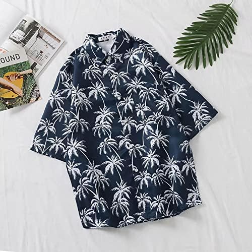 2023 Nove muške havajske cvjetne majice pamučno dugme dole tropske praznične majice na plaži sa džepom aktivnom majicom