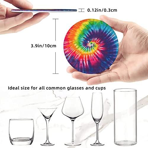 6 kom kožnih podmetača za piće sa držačem Rainbow Tie Dye Swirl Coaster setovi pića Cup za stolove za dnevne