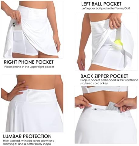 YamxDM teniske suknje za žene sa džepovima ugrađenim golf aktivnim suknje za sportsku teretanu i svakodnevnu ležernu