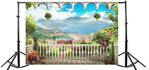 Yeele 20x10ft Retro vrtna terasa pozadina klasični luk predivan balkon pejzaž prirodni pejzaž fotografija pozadina djevojka nevjesta portret morski pejzaž romantično vjenčanje Photo Studio rekviziti vinil