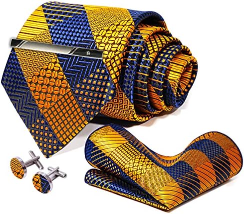 Muška kravata džepna četvrtasta dugmad za manžete Set traka za kravate, svilena tkana kravata sa maramicom