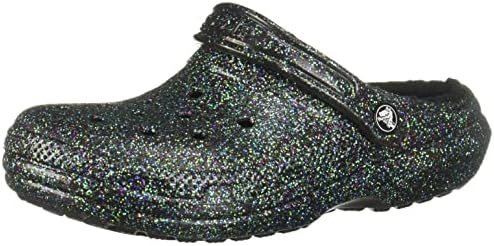 Crocs unisex muške i ženske klasične obložene / Fuzzy papuče klompe, Starry Skies Glitter, 9 žena