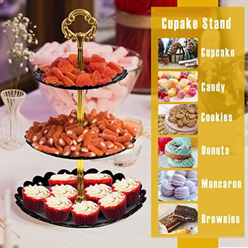 3-tier Cupcake Prikaz, tined torta poslužiteljski nosač za nosače od nosača cupcake držač desertna stola za stolni