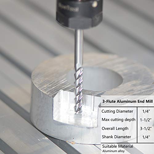 SpeTool 1/4 Shank Carbide krajnji mlin za Aluminij rezani obojeni Metal Upcut CNC Spiralni Bit rutera