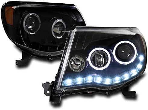 ZMAUTOPARTS Halo LED DRL Crni projektor farovi farovi za 2005-2011 Toyota Tacoma