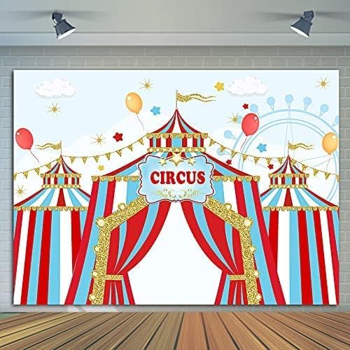 Vinil 9x6ft Karneval veliki gornji šator fotografija pozadina za djecu Cirkus tematska Rođendanska zabava dekor fotografija pozadina Baby tuš torta Tabela zalihe foto snimanje Baner