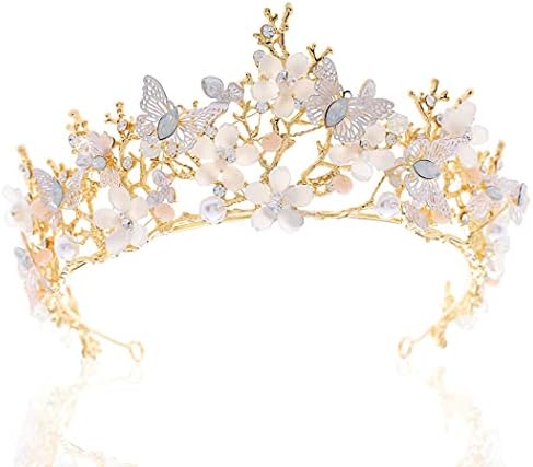 Eyret Gold Tiara Butterfly rhinestone tijare i krune Crystal Queen krune cvijet svadbena mladenka Tiara