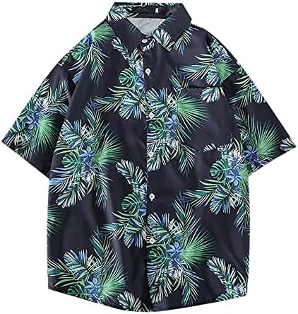 2023 Nove muške havajske cvjetne majice pamučno dugme dolje tropske praznične majice na plaži