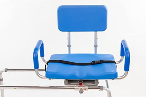 Carousel klizna tuš stolica kada Transfer klupa sa okretnim sjedištem, Premium podstavljena kada, sa okretnim rukama, podesivi dizajn za uštedu prostora za kade, unutrašnji tuš, za hendikep & seniori, plava