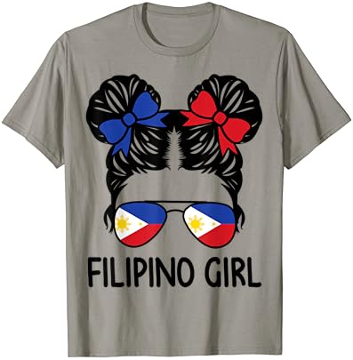 Filipinski Djevojka Neuredan Kosu Filipini Patriotski Ženska Deca T-Shirt