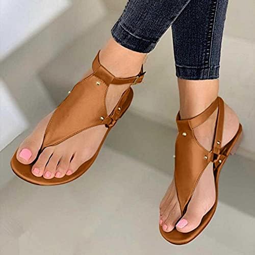 Ljetne sandale za žene 2022 elegantne, ženske sandale Gladiator t-remen Flats Fashion Clip Flip