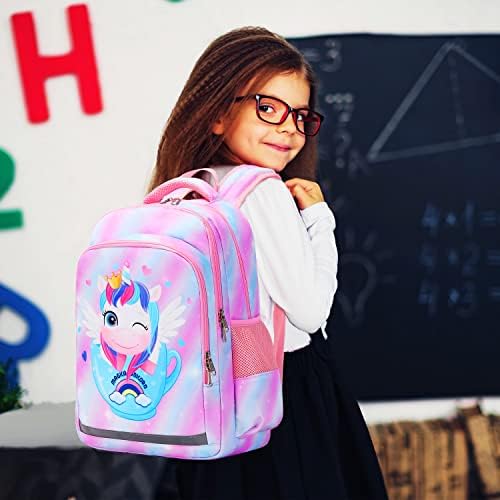 Soekidy Unicorn ruksak za djevojčice djeca ruksaci Toddler torbe za knjige sa kutijom za ručak olovka torba 3 u 1 postavlja školske torbe za uzrast 3+ …