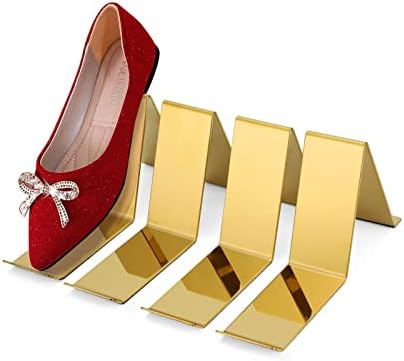 K Kaidiyin 4 kom Zlatni stolci za cipele Metalni sandalni zaslon stoji držač regala za prikaz zaslona visoke pete za trgovinu cipelama za cipele