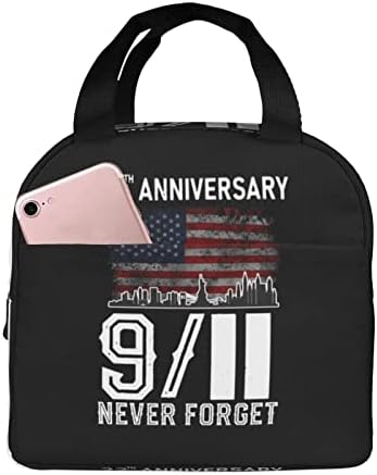 SWPWAB 911 Nikada ne zaboravite 22. godišnjicu prijenosne prenosne folije za zakrajena izolovana bento vreća za muškarce i žene