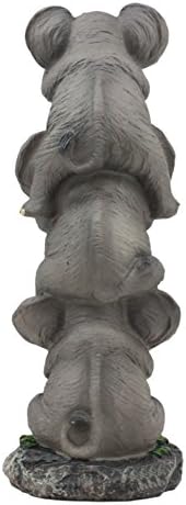 Ebros Pachyderm Friends Funny See Sah ne govore ne zli slonovi Totem statua 10.5 visoki džungli safari divljim