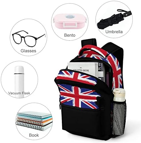 Zastava države Velika Britanija Putopesni ruksak Modna torba za rame Light Težina Multi-džepni Daypack za školsku studijsku kupovinu