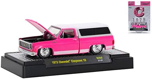1973 Chevy Cheyenne 10 Pickup W / Camper Shell C svijetlo ružičasto w / Bijelo Top Diecastz Collectors